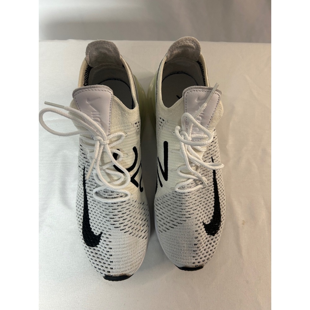 Nike Air Max 270 Flyknit White Black AH6803-100 Women's 8.5 Running Shoes - Picture 3 of 16